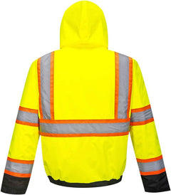 Hi-Vis Contrast Tape Bomber Viz Insulated Safety Visability Work Wear Rain ANSI 3
