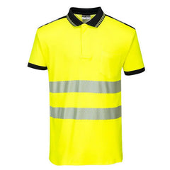 T180 PW3 Hi-Vis Short Sleeve Polo Safety Shirt Yellow/Black, 3X-Large-KarWorkwear