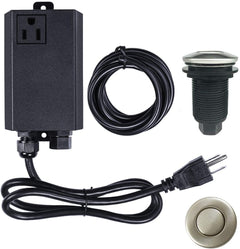 Garbage Disposal Air Switch Kit Sink Top Waste Disposal Long Stainless Steel Brushed Nickel On/Off Air Button Food and Waste Disposals Part by