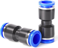 Black Straight 1/2 Inch Tube OD Push to Connect Tube Fittings Push Lock PU-1/2 (Pack of 2)