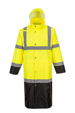 Hi-Vis Contrast Raincoat 48 - UH446, Yellow/Black, XXL