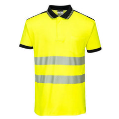 T180 PW3 Hi-Vis Short Sleeve Polo Safety Shirt Yellow/Black, 3X-Large-KarWorkwear
