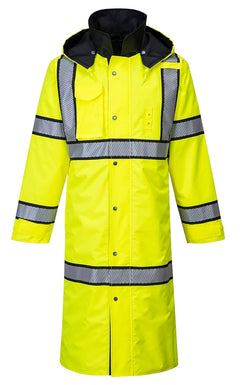Hi-Vis Reversible Raincoat - UH447, Yellow/Black, XL