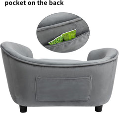 Pet Sofa Couch, Pet Sofa for Cats and Small Dogs, Cat Sleeping Bed, Ultra-Soft Snuggle Cat Sofa for Indoor Kitten, Luxury Mini Dog Couch Sofa Bed, Dark Gray