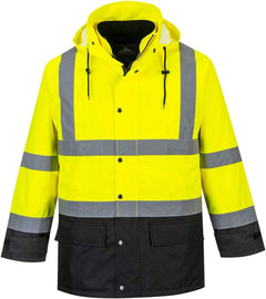 Hi-Vis 3In1 Premium Bomber JKT Viz Insulated Safety Visability Work Wear Rain ANSI 3
