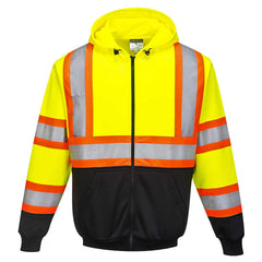 Kansas Zipped Hoodie Hi Vis Visability Safety Protective Work Wear Jumper ANSI 3, X Large