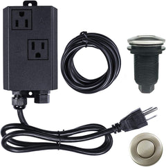Garbage Disposal Air Switch Kit Sink Top Waste Disposal Long Stainless Steel Brushed Nickel On/Off Air Button Food and Waste Disposals Part by