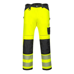 PW340 Men'S PW3 Hi Vis Safety Pants, Lightweight and Durable Workwear with Pockets and Knee Pads Yellow/Black, 40