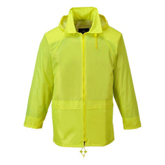 US440 Classic Waterproof Rain Jacket Wth Pack Away Hood & Sealed Seams, Black, Large