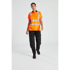 PW380 Women'S Work Pants - Stretch Fabric PW3 Workwear Utility Safety Pants with Knee Pad Pockets, Black 34