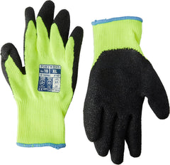 A140 Thermal Outdoor Cold Protection Glove with Crinkle Latex Grip ANSI, Yellowblack, Large