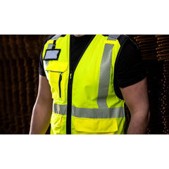 PW309 Hi Vis Safety Vest, Reflective and Lightweight Premium Executive Work Vest Yellow/Black, 4X-Large