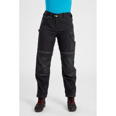 PW380 Women'S Work Pants - Stretch Fabric PW3 Workwear Utility Safety Pants with Knee Pad Pockets, Black 34