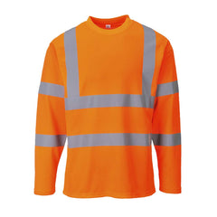 Hi-Vis T-Shirt Long Sleeves Hi Vis Work Safety Refelctive Long Sleeve ANSI 3, Yellow, X Large