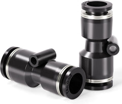 Black Straight 1/2 Inch Tube OD Push to Connect Tube Fittings Push Lock PU-1/2 (Pack of 2)