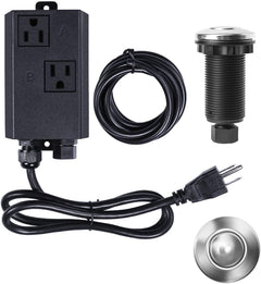 Garbage Disposal Air Switch Kit Sink Top Waste Disposal Long Stainless Steel Brushed Nickel On/Off Air Button Food and Waste Disposals Part by
