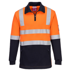 Portwest Flame Resistant Hi-Vis Brushed Fleece 1/2 Zip Jumper Comfortable MF202-KarWorkwear