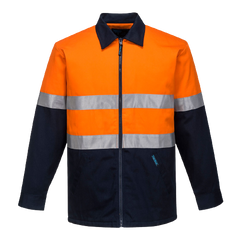 Portwest Quilt Padded Cotton Drill Jacket 2 Tone Reflective Work Safety MJ987-KarWorkwear