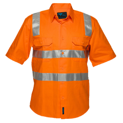 Portwest Hi-Vis Regular Weight Short Sleeve Shirt with Tape over Shoulder MS192-KarWorkwear