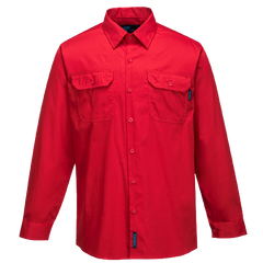 Portwest Hi-Vis Lightweight Long Sleeve Shirt Collared Button Comfy Shirt MS301-KarWorkwear