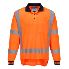 Portwest TTMC Long Sleeve Polo 2 Tone Comfort HiVis Reflective Work Safety TM312-KarWorkwear