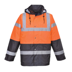 Portwest Hi-Vis Two Tone Traffic Jacket Waterproof Reflective Tape Work S467-KarWorkwear
