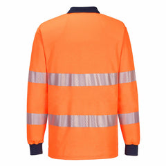 Portwest Mens Long Sleeve PW3 Hi-Vis Polo Shirt  Reflective Safety Workwear T186-KarWorkwear