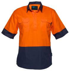 Portwest Hi-Vis Two Tone Lightweight Short Sleeve Closed Front Shirt Wear MC802-KarWorkwear