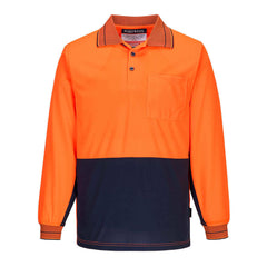 Portwest Mens Prime Mover Long Sleeve Micro Mesh Work Polo Shirt Cool Dry MP113-KarWorkwear