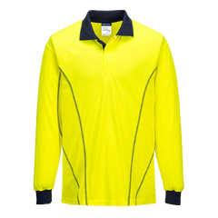 Portwest AirMesh Long Sleeve Polo Shirt Yellow Comfortable Taped Hi Vis MP512-KarWorkwear