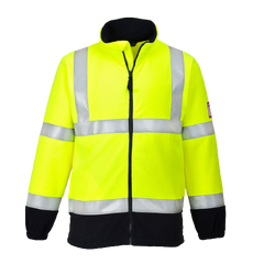 Portwest Flame Resistant Anti Static Hi-Vis Fleece Drawcord Full Zip Jacket FR31-KarWorkwear