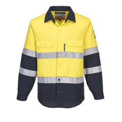 Portwest Mens Prime Mover Hi-Vis Work Shirt Long Sleeve Closed Front Taped FR04-KarWorkwear
