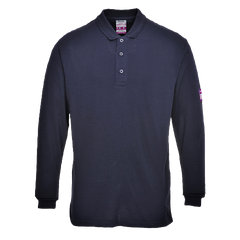 Portwest Flame Resistant Anti-Static Long Sleeve Polo Shirt Ribbed Collar FR10-KarWorkwear