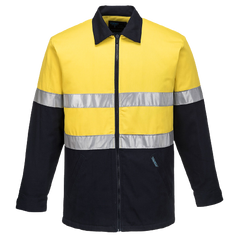 Portwest Quilt Padded Cotton Drill Jacket 2 Tone Reflective Work Safety MJ987-KarWorkwear