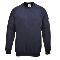 Portwest Flame Resistant Anti-Static Long Sleeve Brushed Fleece Crew Jumper FR12-KarWorkwear