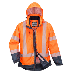 Portwest PW3 Hi-Vis Breathable Jacket 2 Tone Reflective Work Safety Hood T403-KarWorkwear