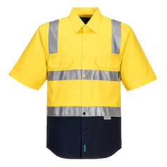 Portwest Hi-Vis Two Tone Regular Weight Shirt Tape Over Shoulder Safety MS102-KarWorkwear