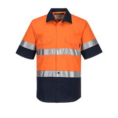 Portwest Hi-Vis Two Tone Lightweight Short Sleeve Shirt with Tape Safety MA802-KarWorkwear