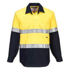 Portwest Mens Prime Mover Hi-Vis Work Shirt Long Sleeve Closed Front Taped MC101-KarWorkwear