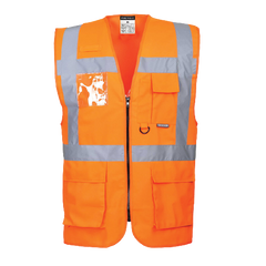 Portwest Berlin Executive Vest Hi Vis Front Zip Open Reflective Work Safety S476-KarWorkwear