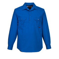 Portwest Adelaide Shirt, Long Sleeve, Light Weight Cotton Polo Shirt MC903-KarWorkwear