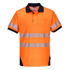 Portwest PW3 Hi-Vis Polo Shirt S/S Breathable 2 Tone Reflective Work Safety T182-KarWorkwear