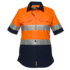 Portwest Ladies 2 Tone Lightweight Short Sleeve Shirt with Tape Hi VisTex ML809-KarWorkwear