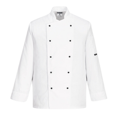 Portwest Somerset Chefs Jacket Mandarin Collar Reversible Front Jacket C834-KarWorkwear