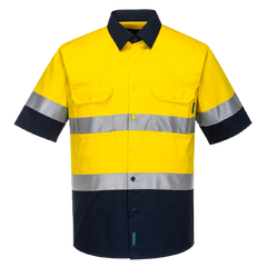Portwest Hi-Vis Two Tone Lightweight Short Sleeve Shirt with Tape Safety MA802-KarWorkwear