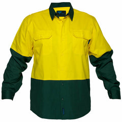 Portwest Mens Prime Mover Hi-Vis Lightweight Long Sleeve Shirt Cotton Work MS801-KarWorkwear