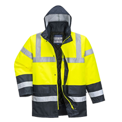 Portwest Hi-Vis Two Tone Traffic Jacket Waterproof Reflective Tape Work S466-KarWorkwear