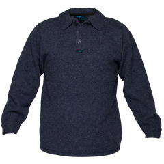 Portwest Wool Knit Jumper Collared Navy Button Opening Long Sleeve MW863-KarWorkwear