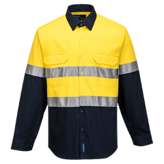 Portwest Hi-Vis Two Tone Regular Weight Long Sleeve Shirt Tape Safety MA101-KarWorkwear