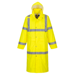 Portwest Hi-Vis Coat 122cm Waterproof Reflective Taped Work Safety H445-KarWorkwear
